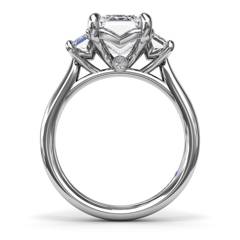 Three Stone Emerald Cut Diamond Engagement Ring S4276 - TBird