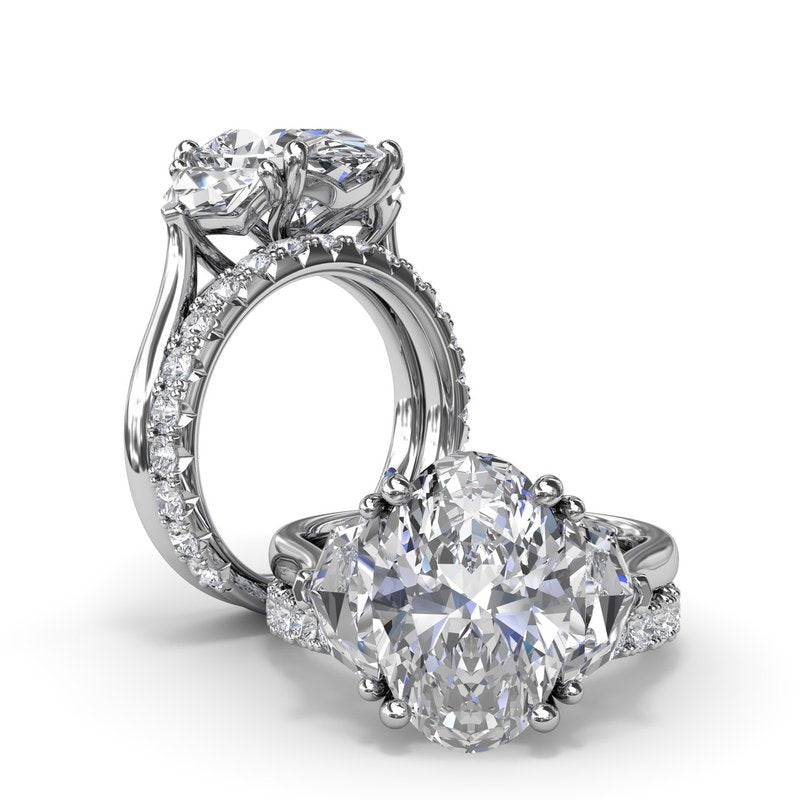 Three Stone Diamond Cadillac Engagement Ring S4282 - TBird