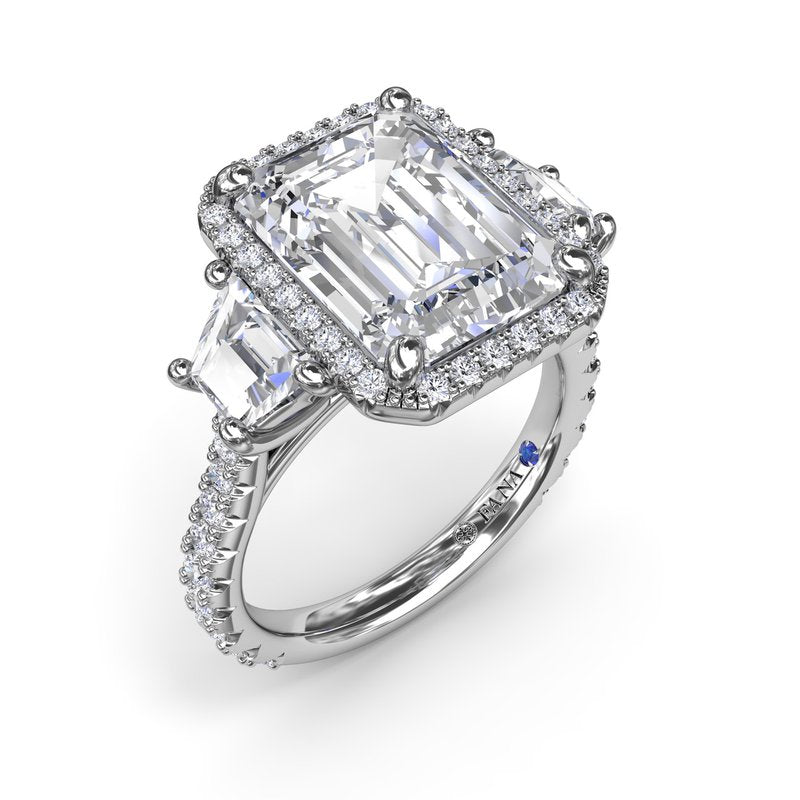 Three Stone Trapezoid Diamond Engagement Ring S4283 - TBird