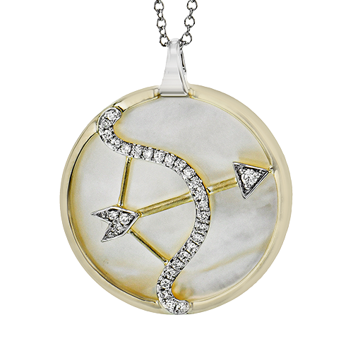 Sagittarius Pendant in 14k Gold with Diamonds