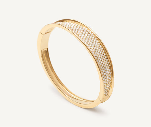 18kt yellow gold bangle with diamonds