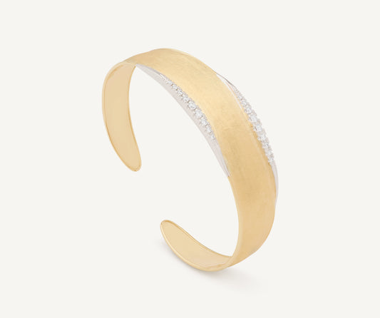 18kt yellow gold medium-width bangle with diamond pav��