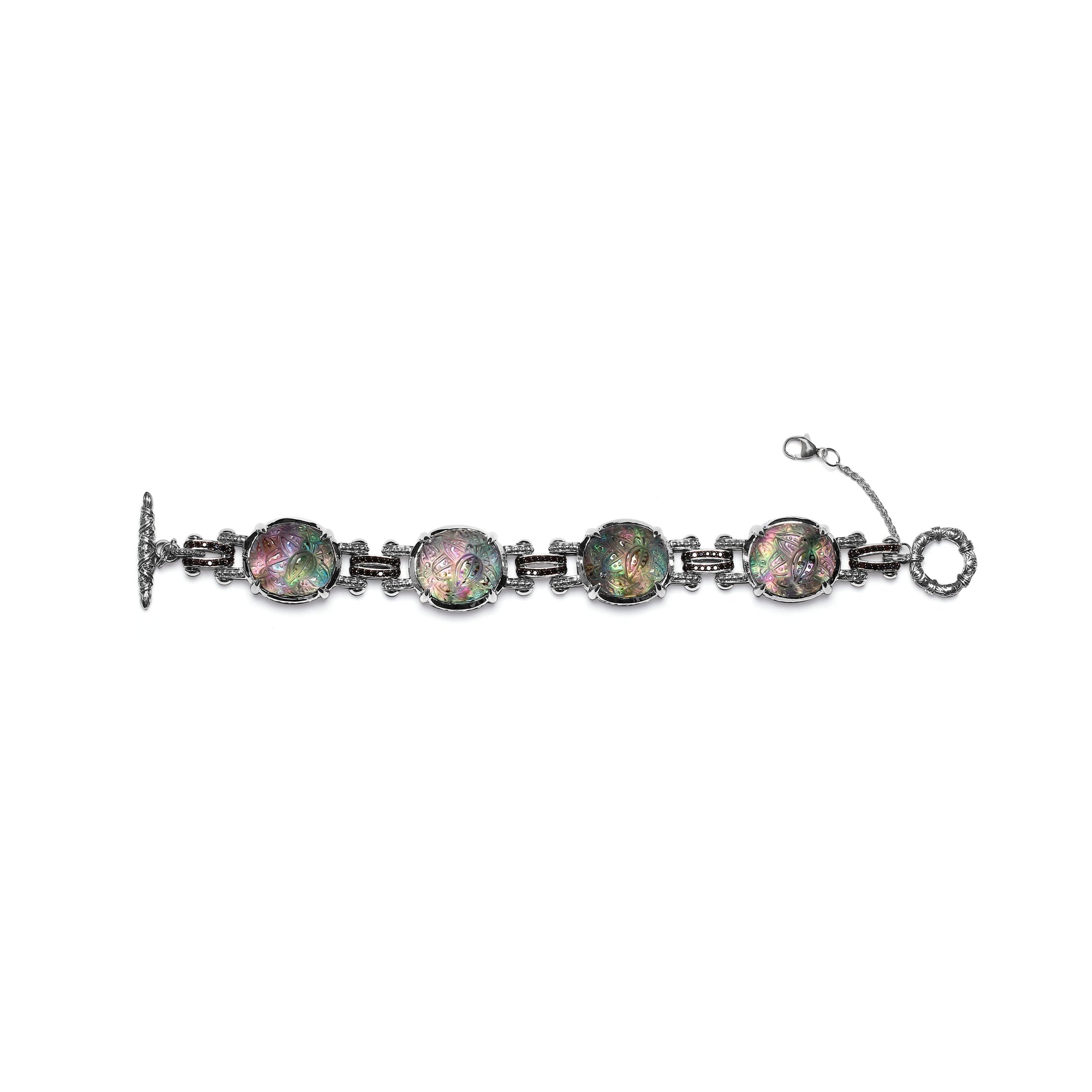 carventurous-hand-carved-natural-quartz-abalone-and-black-diamond-bracelet-in-sterling-silver