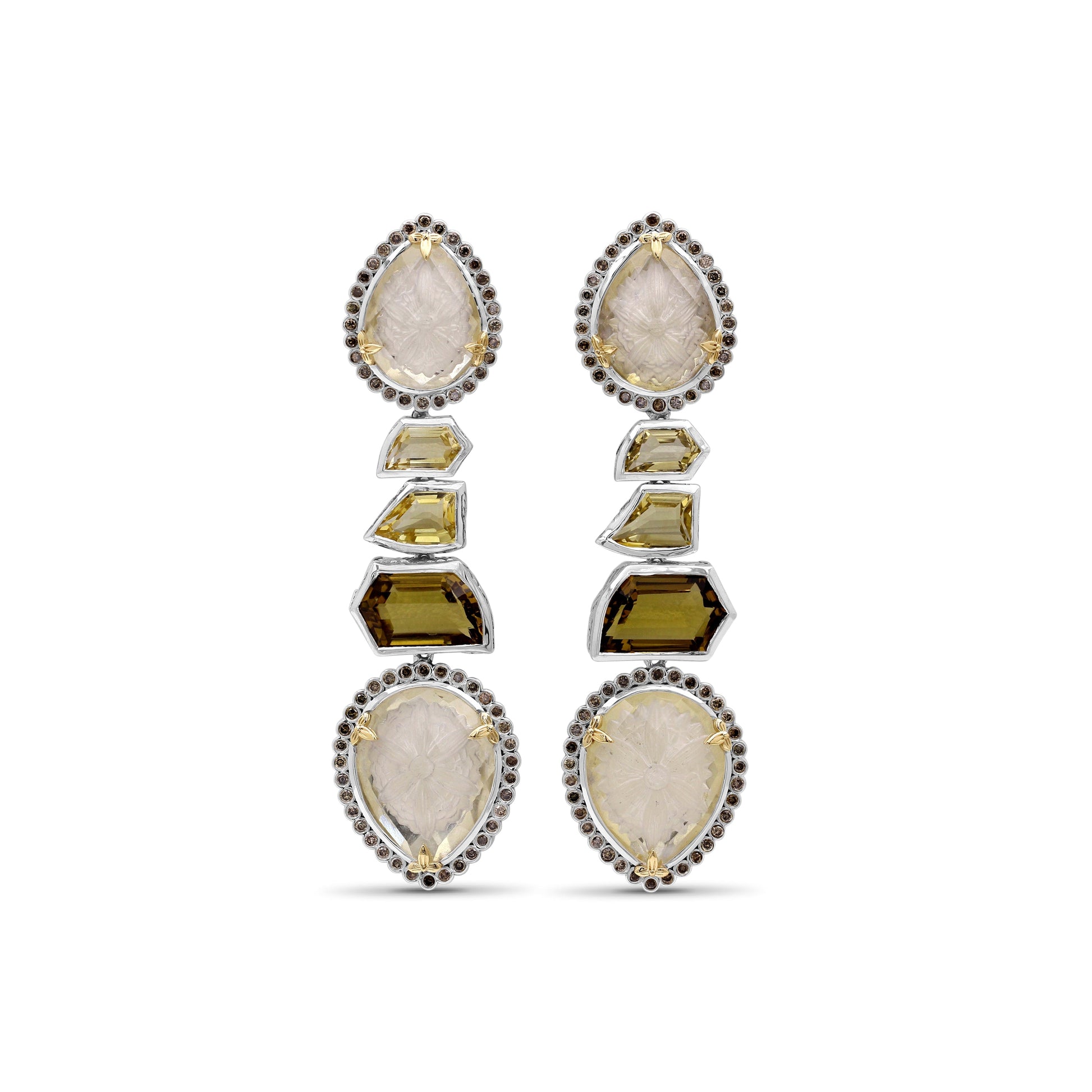 carventurous-internally-carved-natural-quartz-gold-lining-and-citrine-earring-in-sterling-silver-with-champagne-diamonds-and-18k-gold-flowers