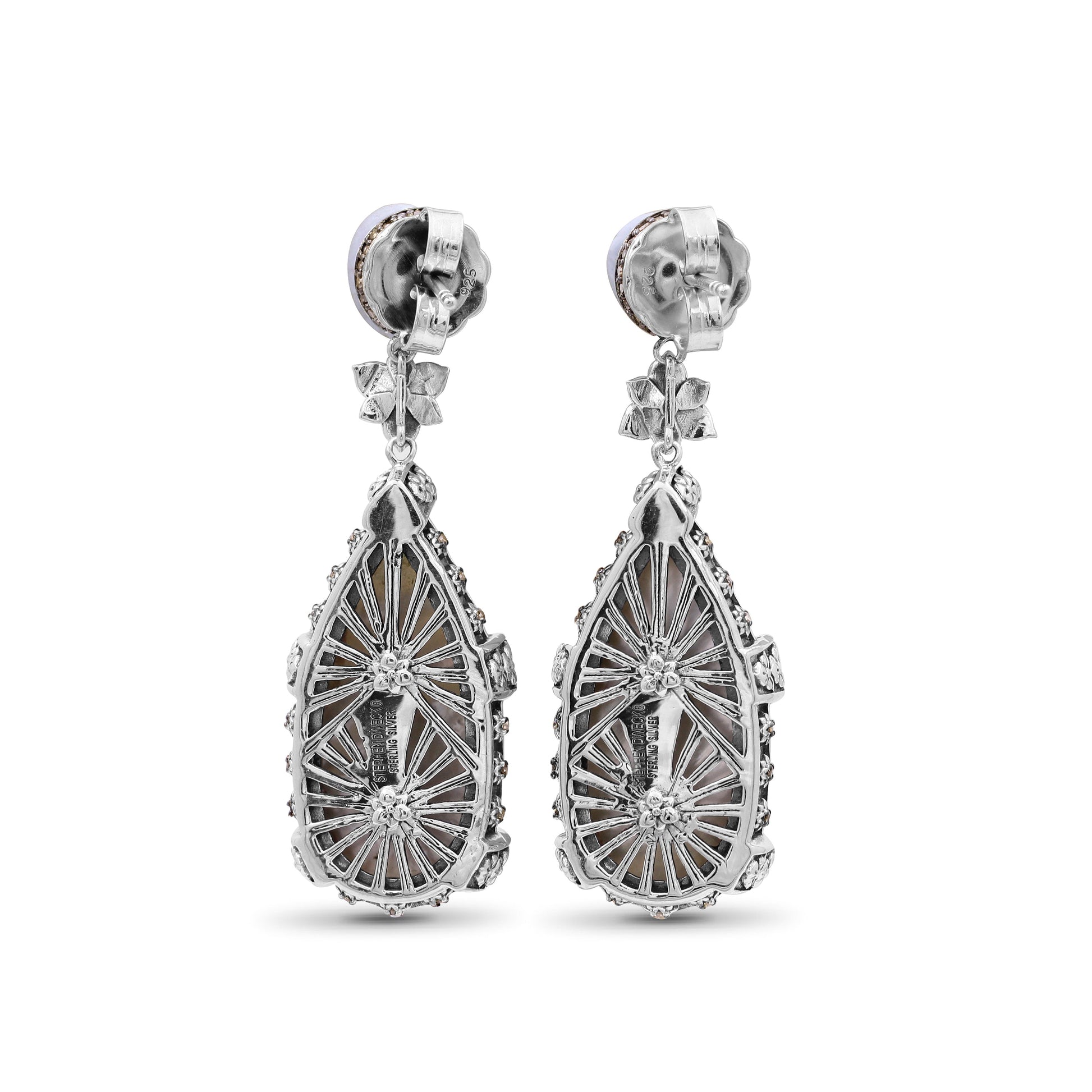 carventurous-white-pearl-carved-mother-of-pearl-earrings-with-champagne-diamonds-in-sterling-silver