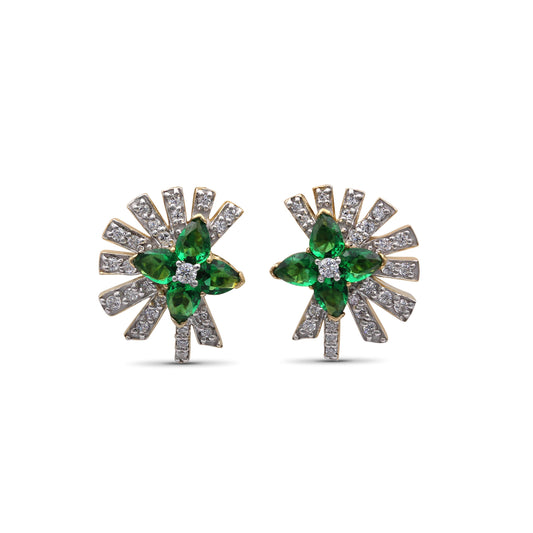 sunray-emerald-1-05ct-and-diamond-0-55ct-earring-in-18k-gold