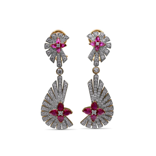 sunray-ruby-2-20ct-and-diamond-2-05ct-earring-in-18k-gold