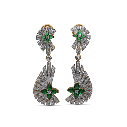 sunray-emerald-1-60ct-and-diamond-2-05ct-earring-in-18k-gold