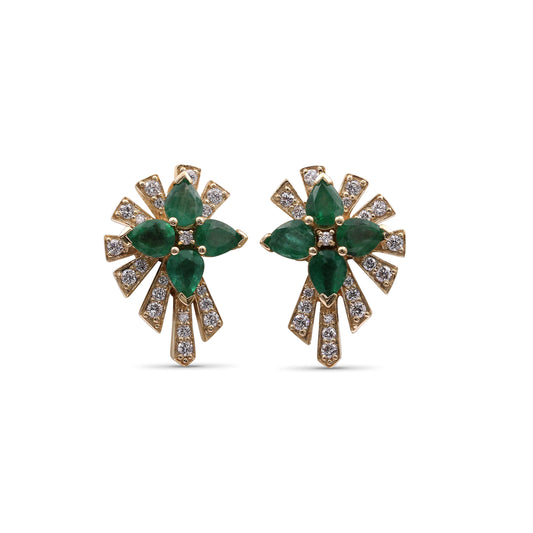 sunray-emerald-2-20ct-and-diamond-0-50ct-earring-in-18k-gold