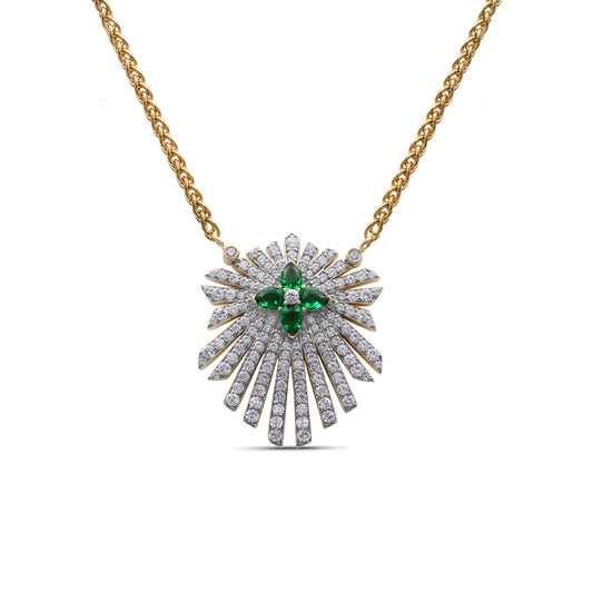 sunray-emerald-0-55ct-and-diamond-1-35ct-pendant-in-18k-gold