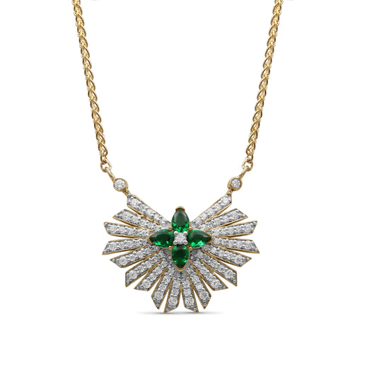 sunray-emerald-0-55ct-and-diamond-0-85ct-pendant-in-18k-gold