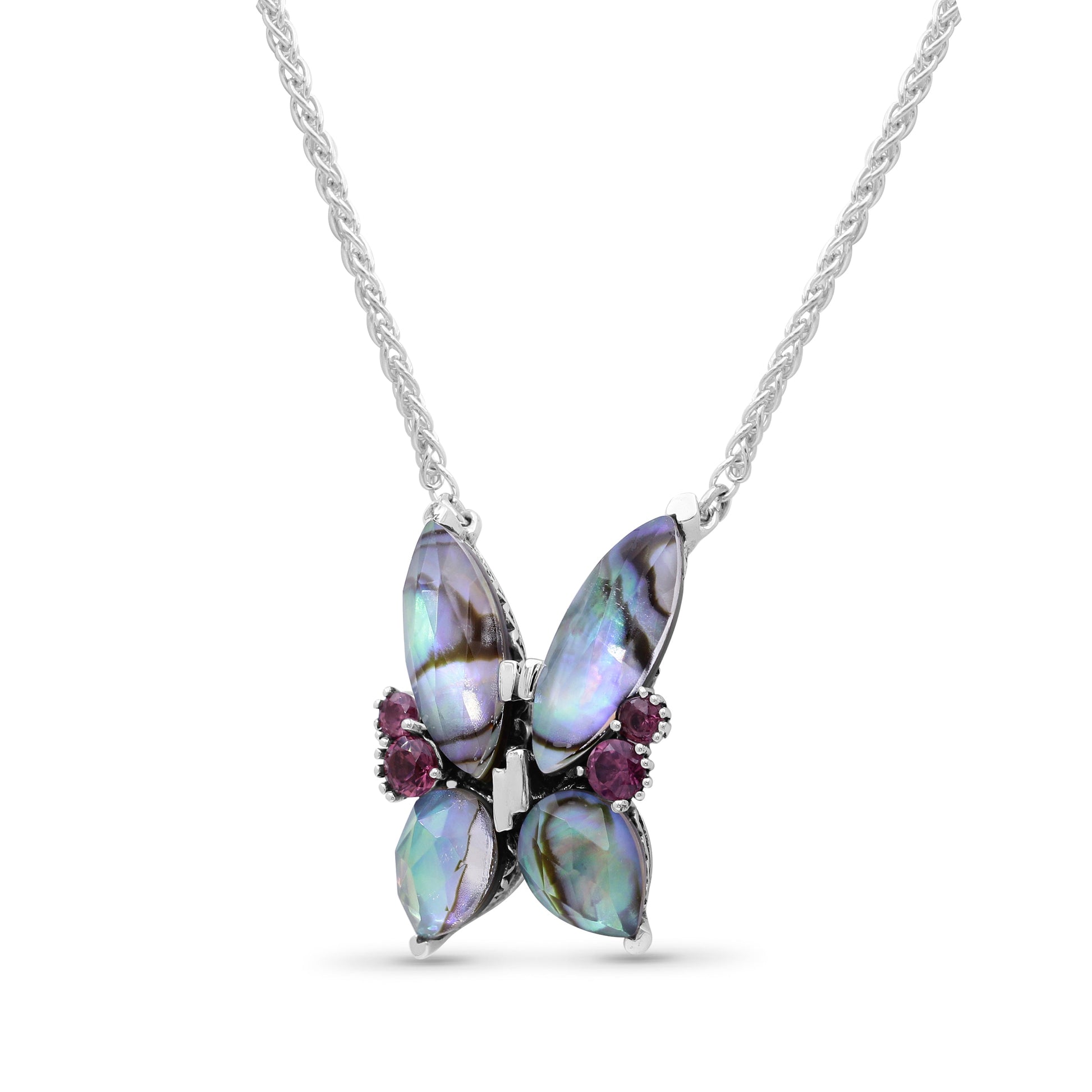 terraquatic-faceted-natural-quartz-abalone-and-rhodolite-garnet-butterfly-pendant-in-sterling-silver