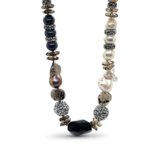 terraquatic-multi-hued-pearl-smoky-quartz-black-agate-blue-topaz-and-black-spinel-necklace-in-sterling-silver