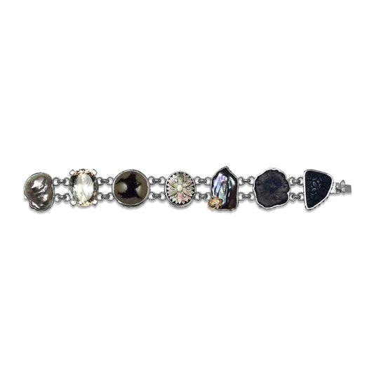 one-of-a-kind-blue-sapphire-natural-druzy-tahitian-carved-top-over-blue-sodalite-azurite-nodule-carved-blue-lapis-pearl-formation-facet-champagne-pearl-formation-bracelet-in-sterling-silver-with-18k-gold-adam
