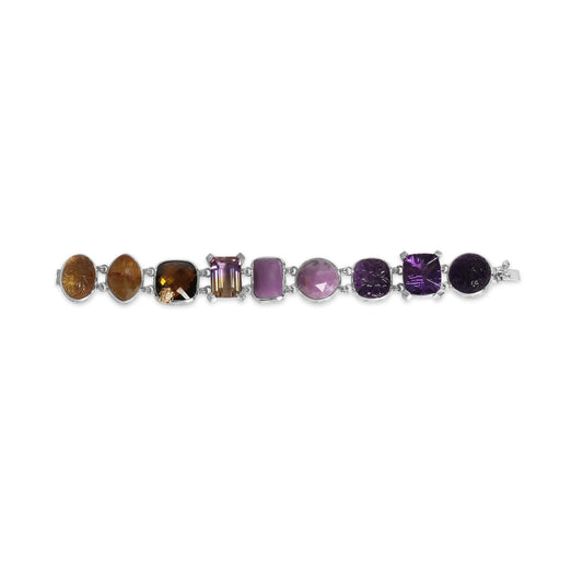 one-of-a-kind-facet-top-cognac-quartz-over-gold-plaque-top-facet-flat-back-smooth-phosphosiderite-facet-bi-color-champagne-quartz-gold-hair-rutilated-quartz-and-diamond-0-05ct-bracelet-in-sterling-silver-with-18k-gold-diamond-pave-adam