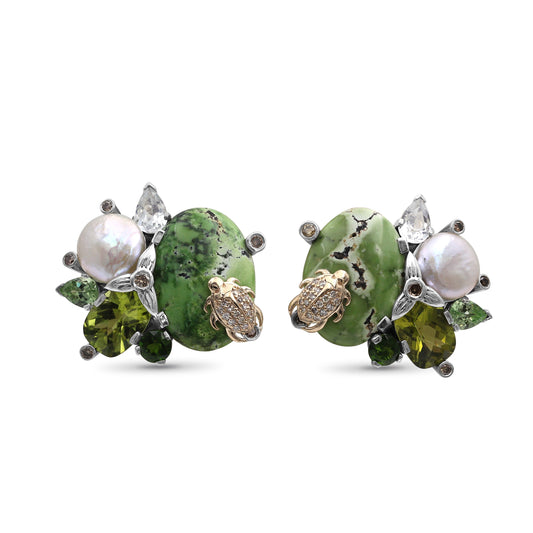 one-of-a-kind-chrome-diopside-white-coin-pearl-green-tourmaline-natural-quartz-facet-green-peridot-smooth-green-turquoise-and-diamond-0-33ct