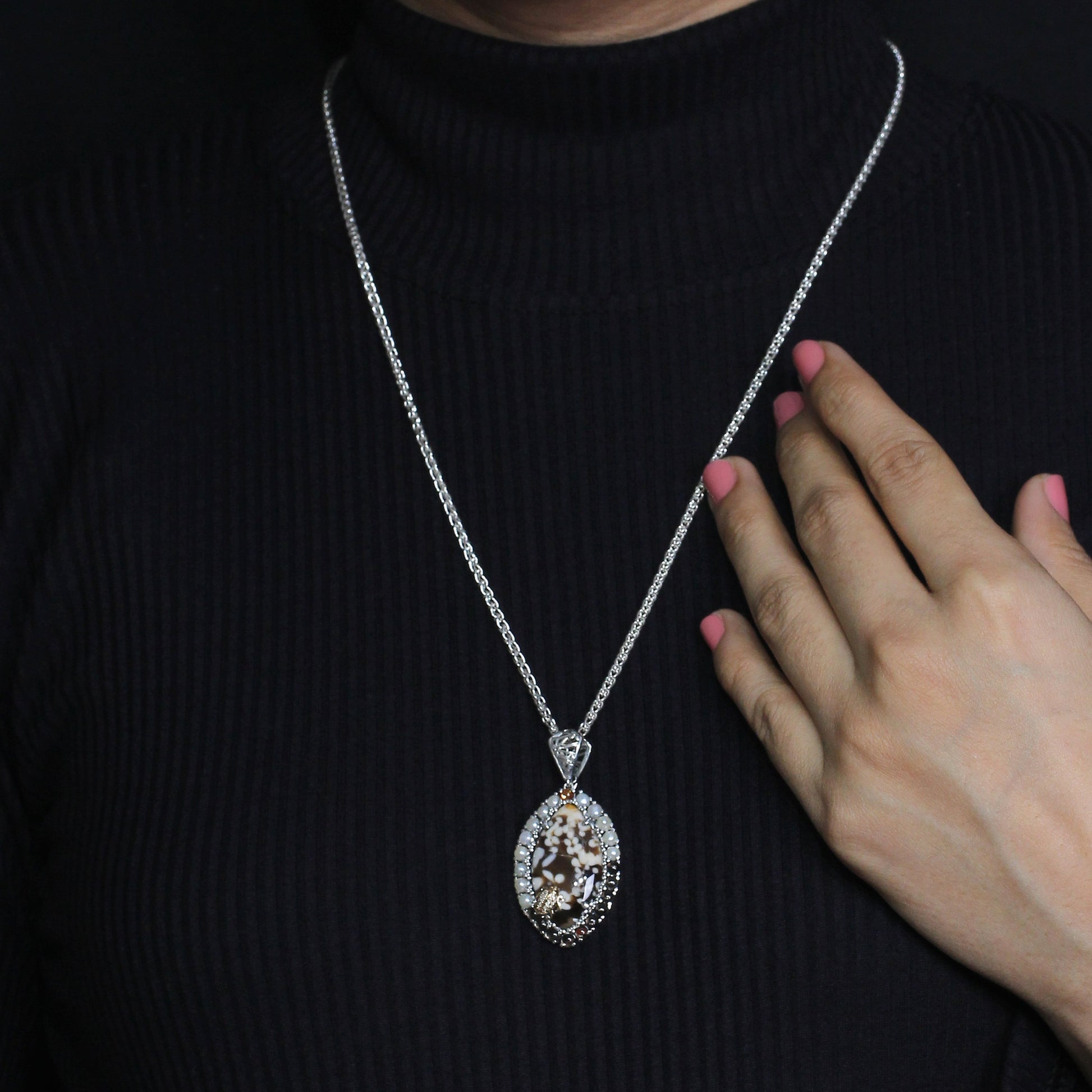 one-of-a-kind-smooth-peanut-wood-orange-sunstone-smooth-smoky-quartz-white-pearl-and-diamond-0-11ct-pendant-in-sterling-silver-with-18k-gold-diamond-pave-adam