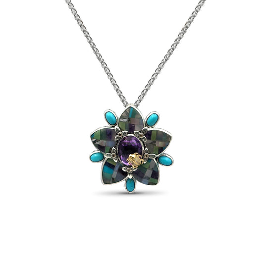 one-of-a-kind-pastel-color-mosaic-smooth-turquoise-facet-amethyst-and-diamonds-0-10ct-pendant-pin-in-sterling-silver-with-18k-gold-adam