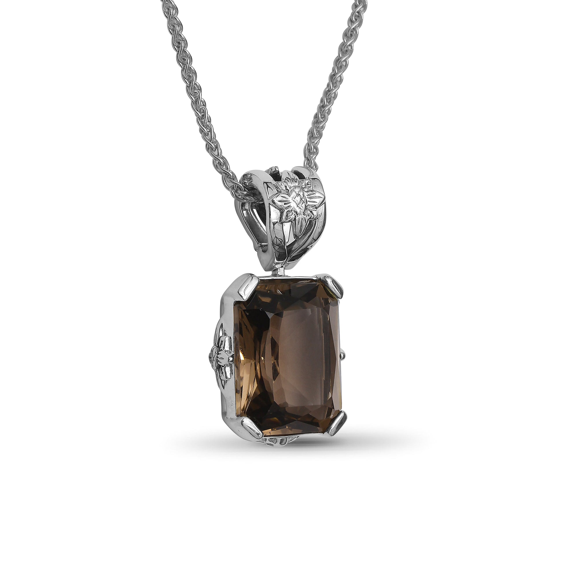 garden-of-stephen-40-80ct-faceted-smoky-quartz-pendant-in-sterling-silver