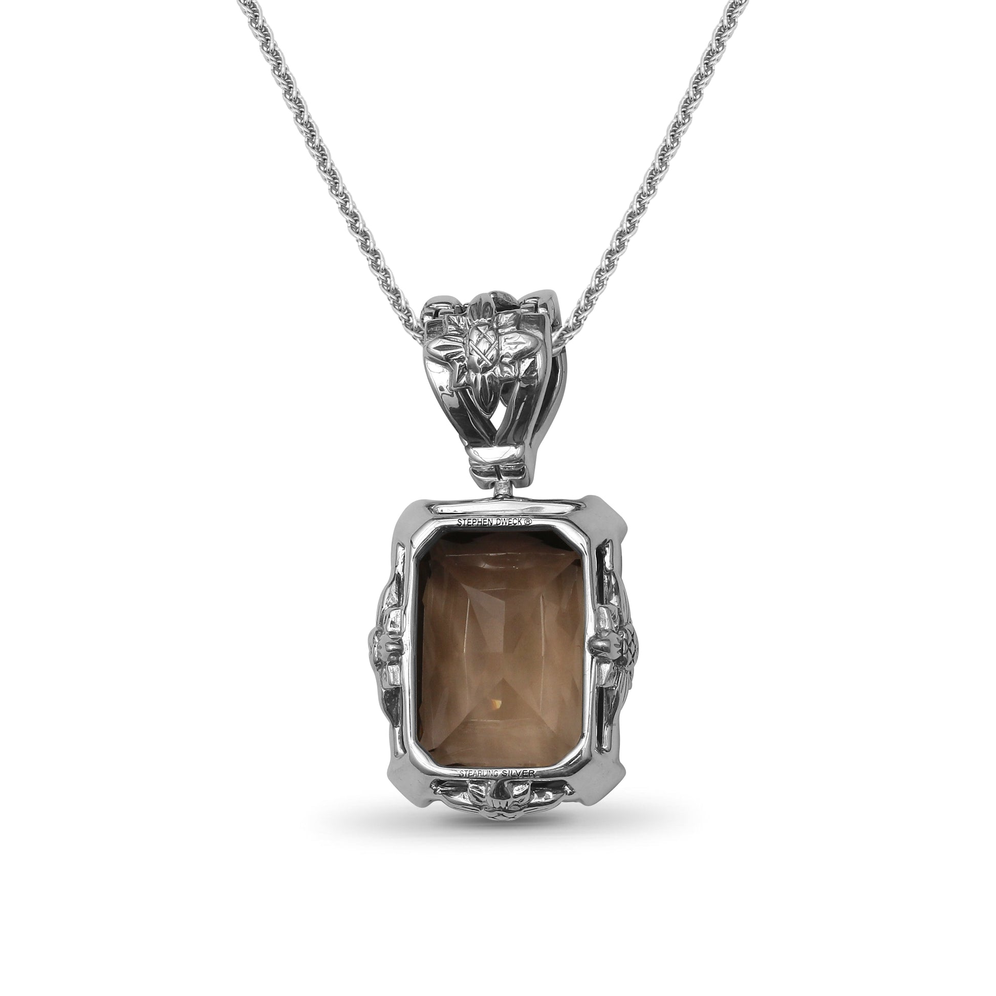 garden-of-stephen-40-80ct-faceted-smoky-quartz-pendant-in-sterling-silver