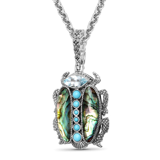 garden-of-stephen-blue-topaz-turquoise-natural-quartz-and-abalone-scarab-pendant-in-sterling-silver