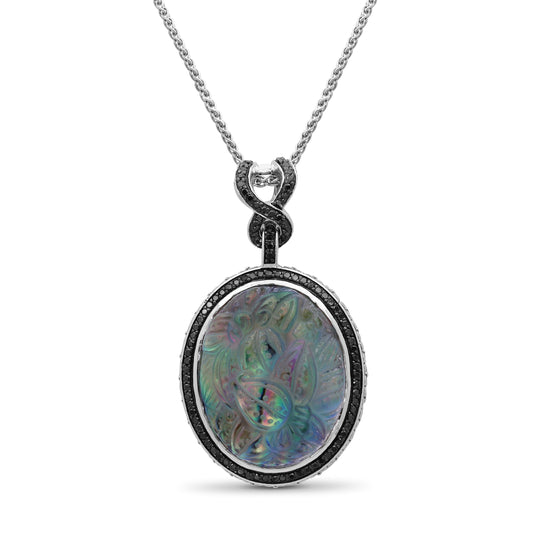 carventurous-hand-carved-natural-quartz-abalone-and-black-diamond-1-12ct-pendant-in-sterling-silver