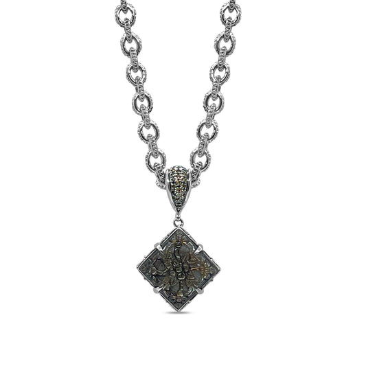 legacy-tahitian-mother-of-pearl-pendant-carving-with-0-25ct-natural-champagne-diamonds