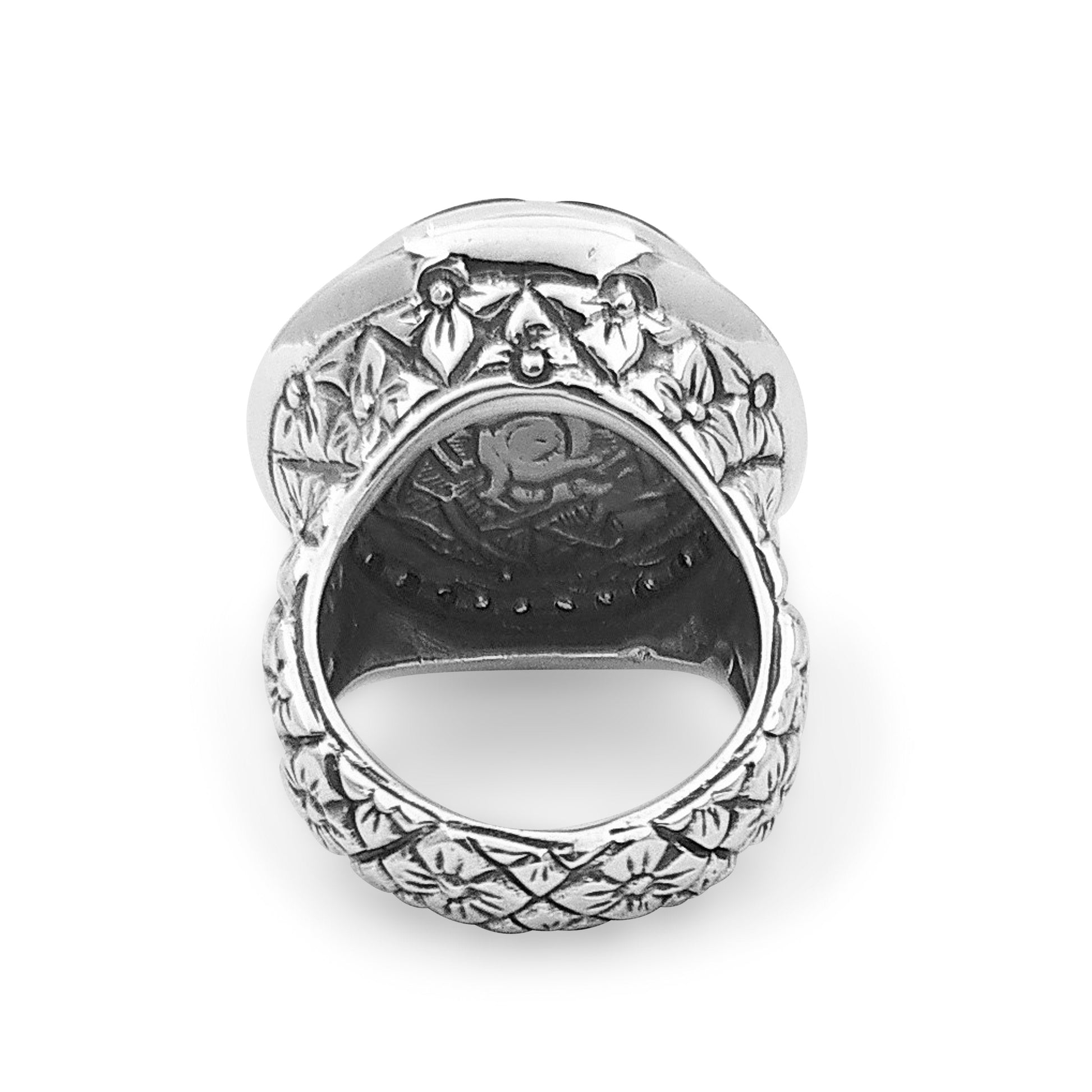 legacy-hand-carved-tahitian-mother-of-pearl-cameo-ring-with-0-30ct-champagne-diamonds-in-sterling-silver