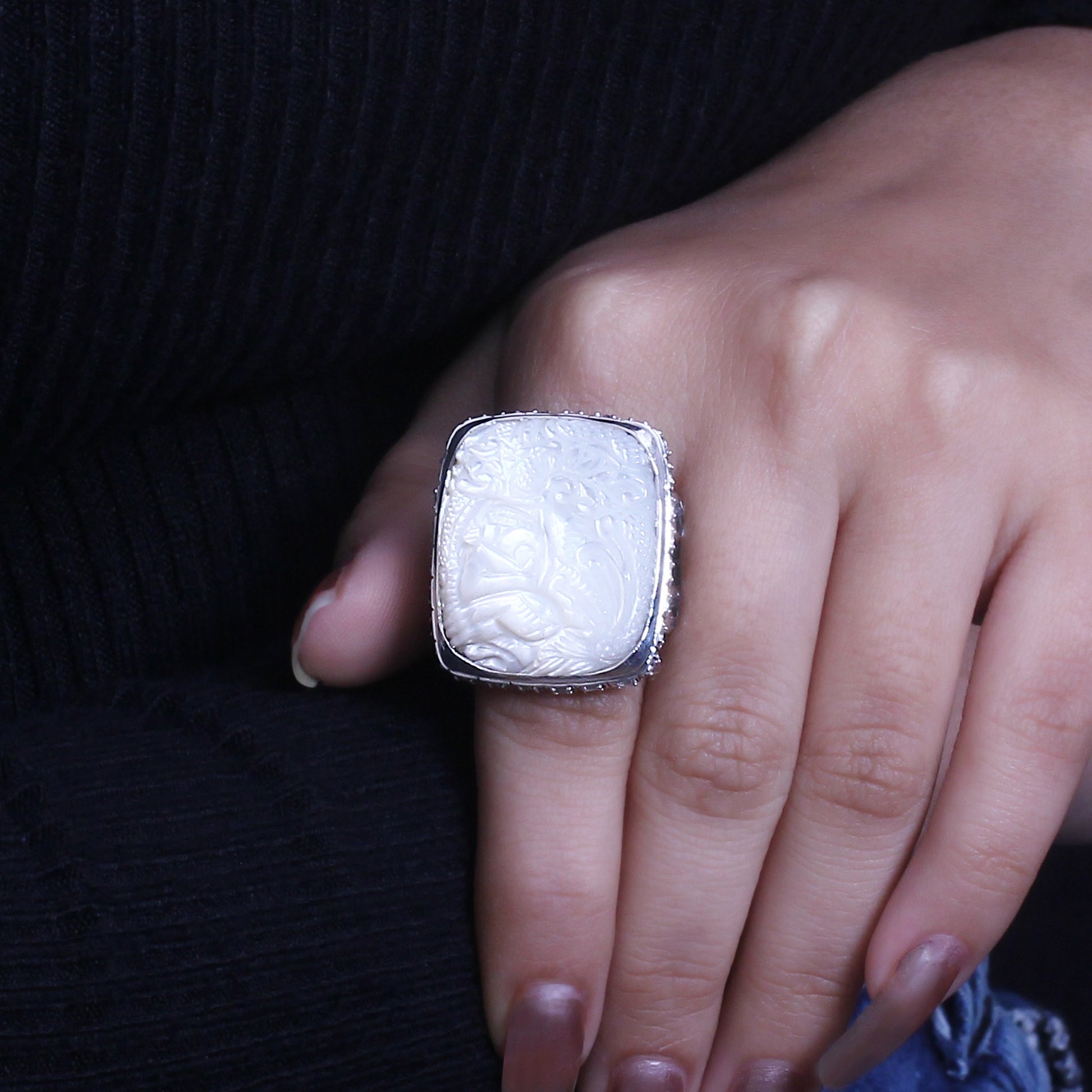 carventurous-hand-carved-mother-of-pearl-rainbow-moonstone-and-natural-quartz-ring-in-sterling-silver