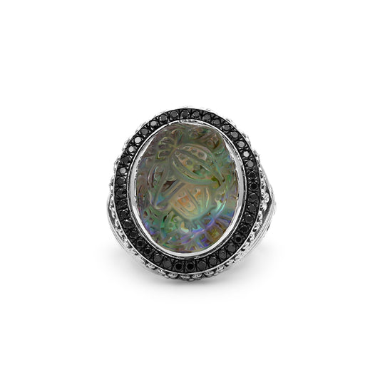 carventurous-hand-carved-natural-quartz-abalone-and-black-diamond-0-50ct-ring-in-sterling-silver