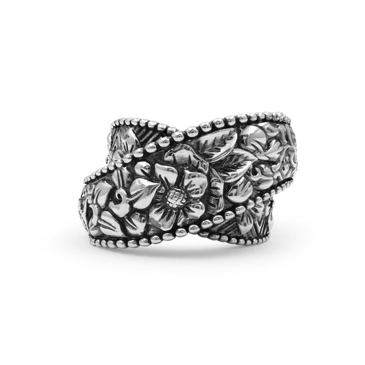 kyoto-flower-engraved-sterling-silver-bypass-band