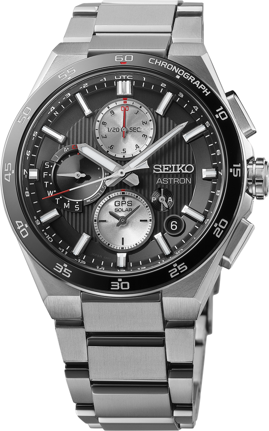 Seiko luxe ASTRON GPS SOLAR DUAL-TIME CHRONOGRAGH Watch SSH151