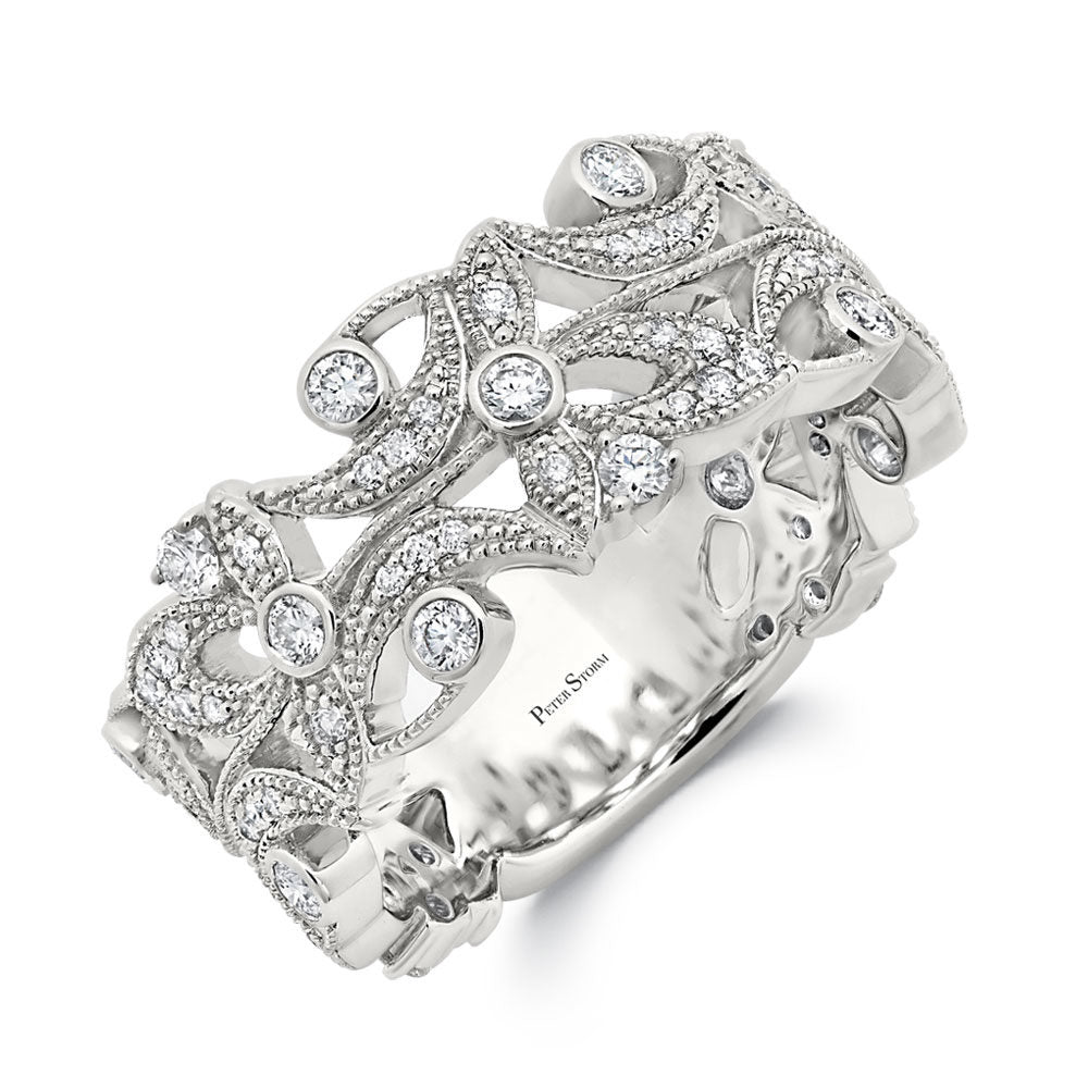 Peter Storm White Gold And Diamond Leaf And Flower Patterns Wbm526_4Diaw  WBM526_4DiaW