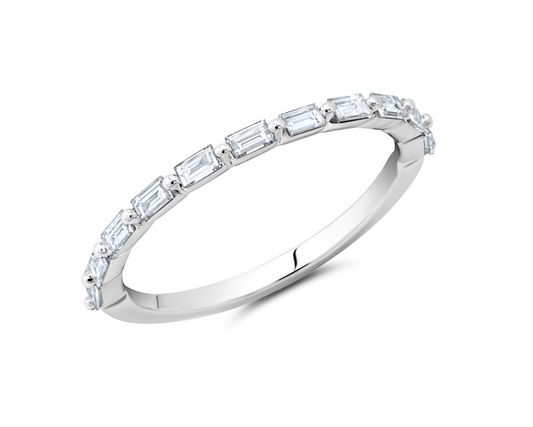 Peter Storm A Flat Band With Alternating Baguette Diamonds And Gold Beads Wbm678_4Diaw  WBM678_4DiaW