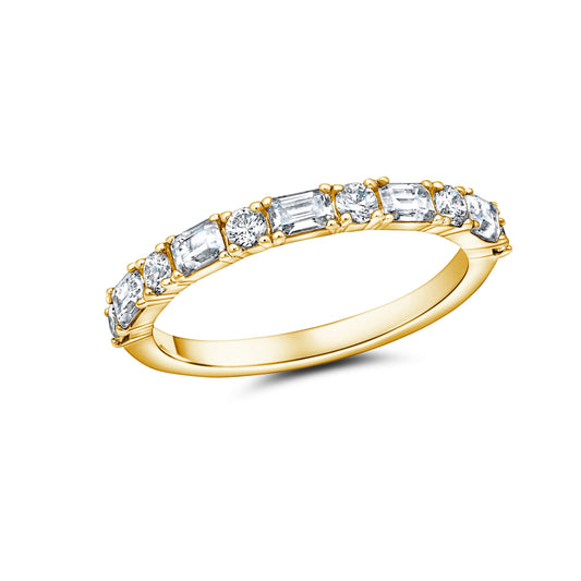 Peter Storm A Flat Band With Alternating Baguette And Round Diamonds Wbm685_4Diay WBM685_4DiaY