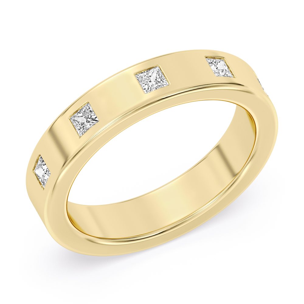 Peter Storm A Flat Band With Alternating Marquise Diamonds And Gold Beads Wbm778_4Diay  WBM778_4DiaY