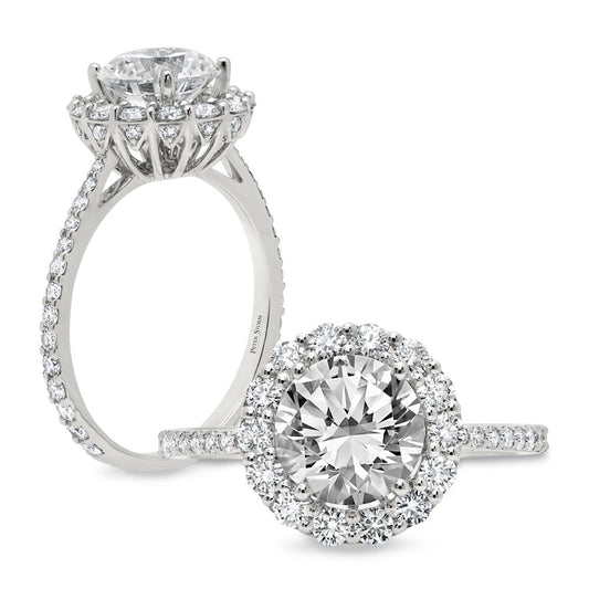 Peter Storm Classic halo with a double row of stones surrounding the center WSM029_4DiaW L WSM029_4DiaW L