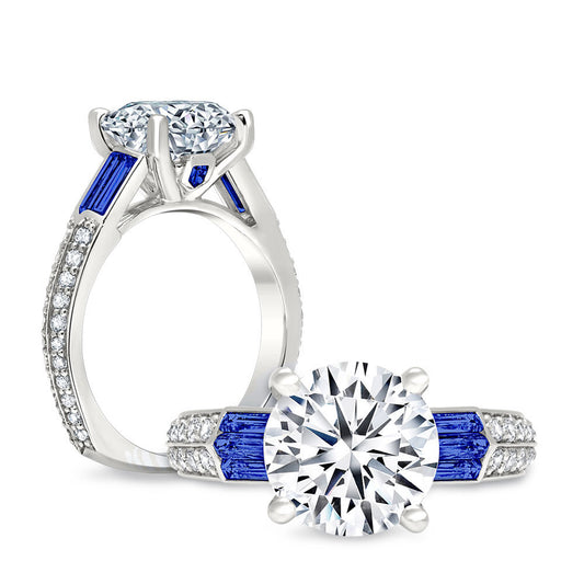 Peter Storm A modern clean twist on a three stone ring WSM414_4DBlW  WSM414_4DBlW