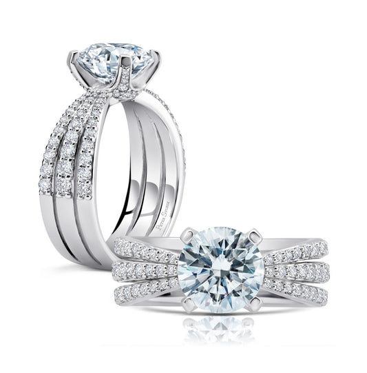 Peter Storm Three rows of diamonds pinch under your chosen center WSM531_4DiaW WSM531_4DiaW