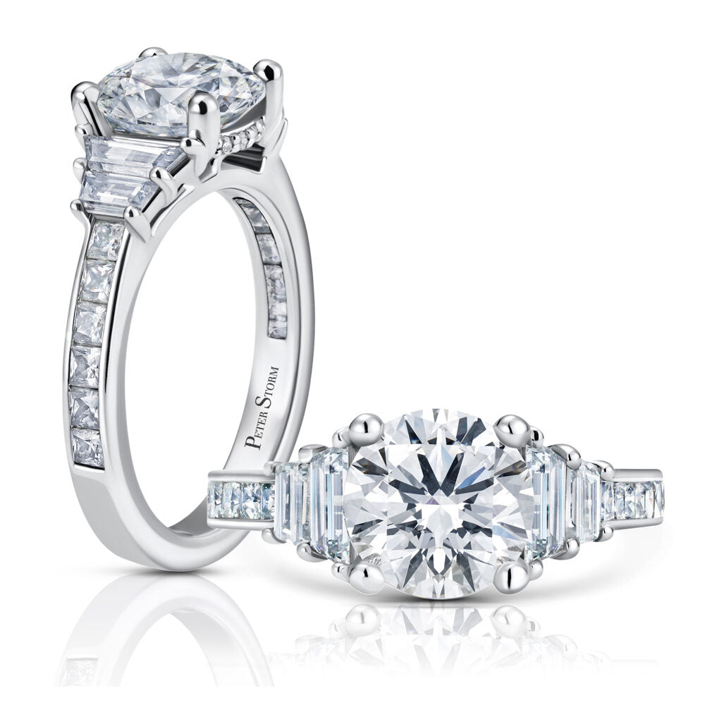 Peter Storm A modern clean twist on a three stone ring WSM545_4DiaW WSM545_4DiaW