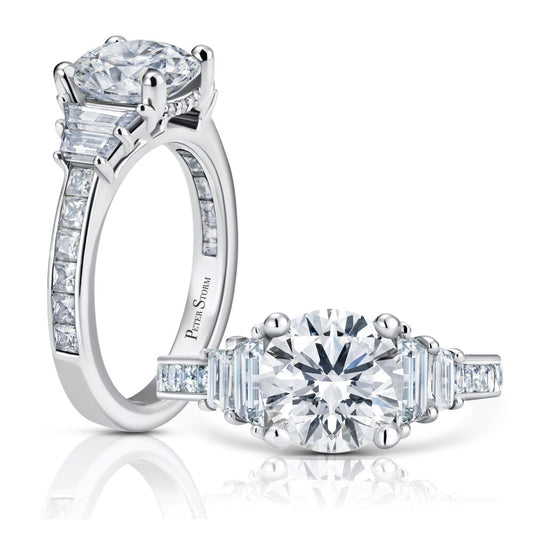 Peter Storm A modern clean twist on a three stone ring WSM545_4DiaW WSM545_4DiaW