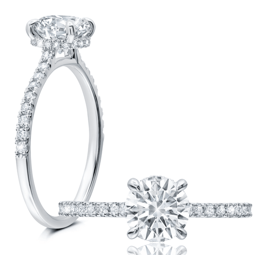 Peter Storm Classic, hidden halo with a single row of diamonds WSM557_4DiaW WSM557_4DiaW