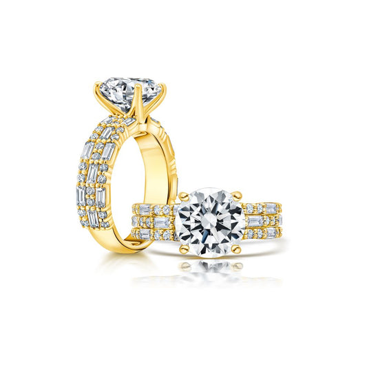 Peter Storm This radiant ring features a flower-shaped halo with a brilliant round center WSM682_4DiaY WSM682_4DiaY