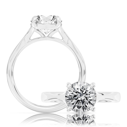 This playful ring features a flower-shaped halo with a sparkling round center WSN707_4W