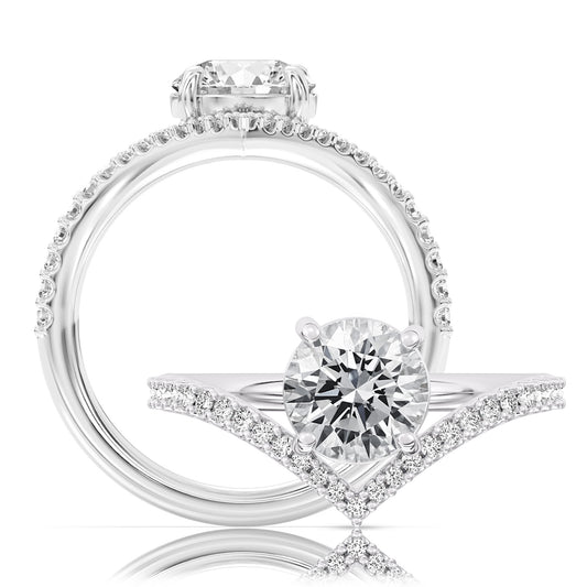 A beautiful V band with a center stone set and the edge of the V WSM735_4DiaW