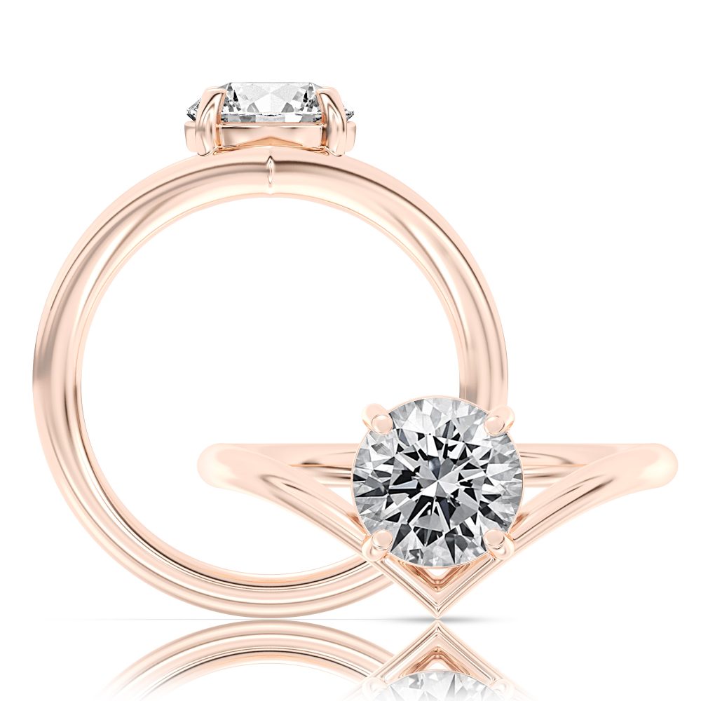 Peter Storm A beautiful V band with a center stone set and the edge of the V WSN736_4W WSN736_4W