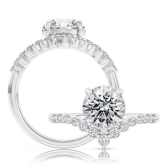 Peter Storm A beautiful V band with a center stone set and the edge of the V WSM739_4DiaW  WSM739_4DiaW