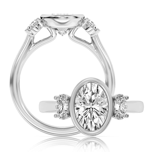 This playful ring features a flower-shaped halo with a brilliant round center WSMS772_4DiaY