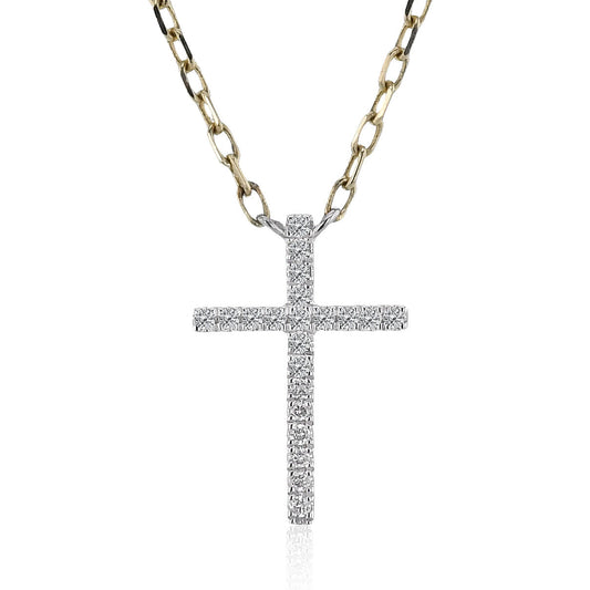 Cross Pendant in 14k Gold with Diamonds