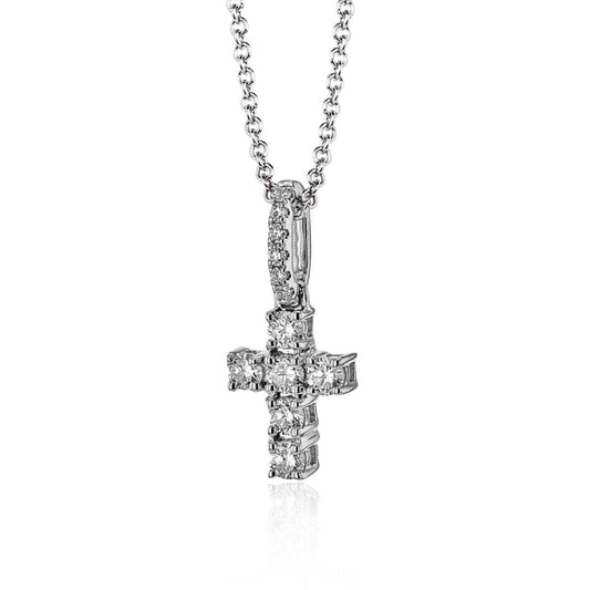 Cross Pendant in 14k Gold with Diamonds
